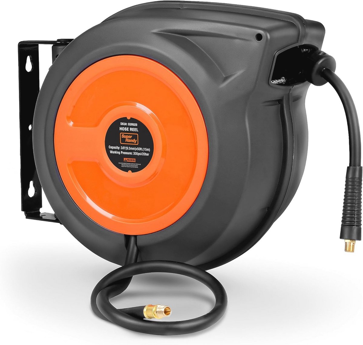 Intrekbare Luchtslanghaspel 3/8" x 15m - Heavy Duty Polypropyleen voor Binnen en Buiten