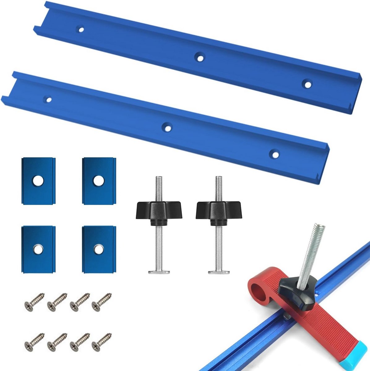 T-groefrails 400 mm - Aluminium T-profiel voor Houtbewerking