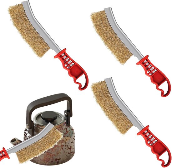 3 stuks messing draadborstels, roestverwijderaar messing borstels voor metaalreiniging, kleine draadborstels, tandenborstelgereedschap voor polijsten en roestverwijdering