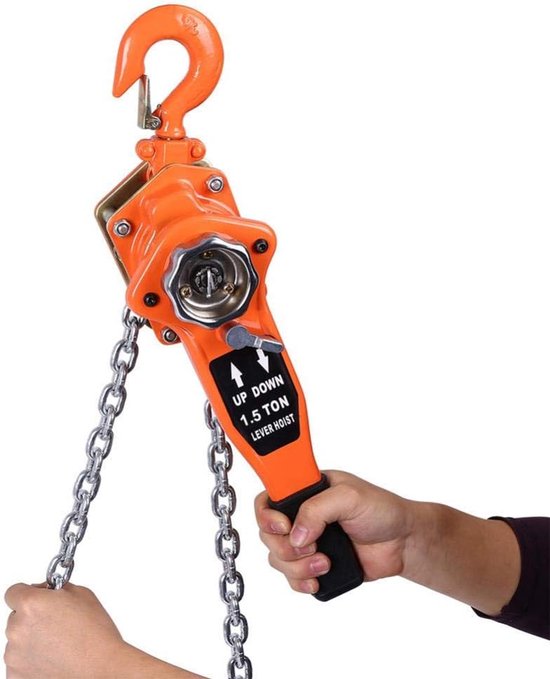 Hendeltakel, 3 Ton Capaciteit, Handkettingtakel, 6 M Slag Hijstakel Met G80 Gelegeerd Stalen Ketting En Mechanische Dubbele Palrem 360 Draaibare Haken Rateltakel Voor Magazijn Bouw En Garage  P 010675777473