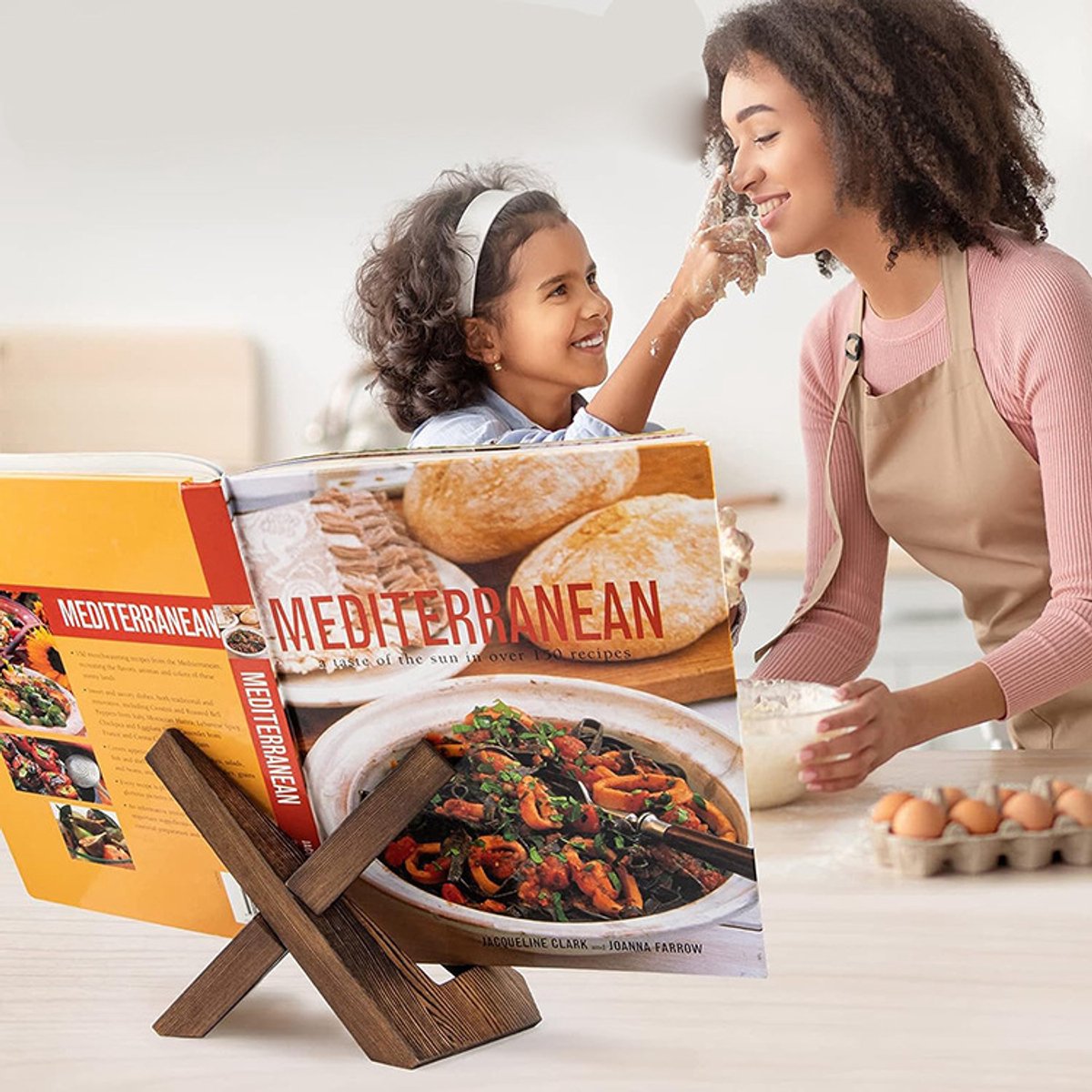 Boekstandaard - Bordenhouder - Kookboek standaard - Bordenrek - Standaard - Houder - Steun - Rek - Hanger - Borden En boeken - Voor sierborden - Duurzaam - Hout - LOUZIR — cadeau in Kookcadeaus - foto 5