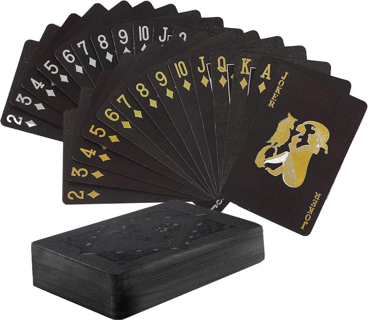 Speelkaarten - Zwarte Speelkaarten - Waterdichte Pokerkaarten - Plastic Kaartspel - Blackjack en Rummy Kaartspel - Canasta - Magic Kaarten Set