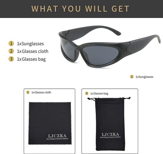 Vintage Oval Sunglasses - Futuristic Y2K Sport Sunglasses for Women and Men UV400 — afbeelding 5