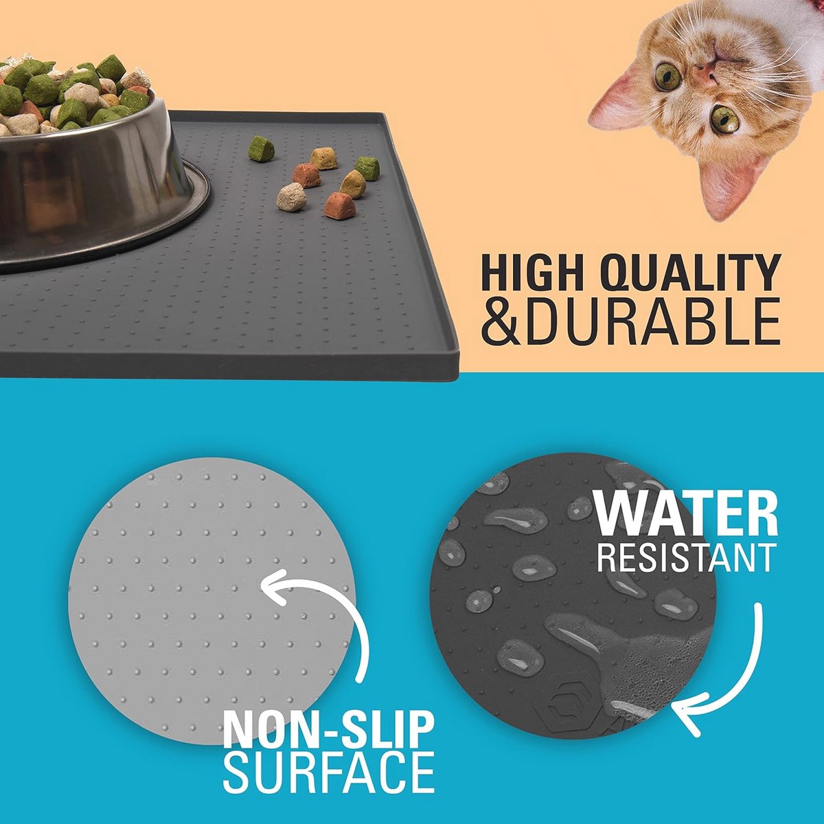 Voedermat voor Huisdieren - Waterdichte Siliconen Placemat voor Honden en Katten - Compact Formaat 55,9 x 35,6 cm