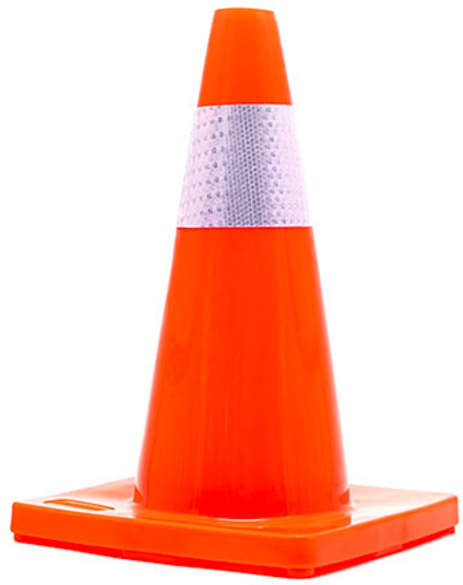 Verkeerskegel - Oranje wit - 45 cm - Soepel