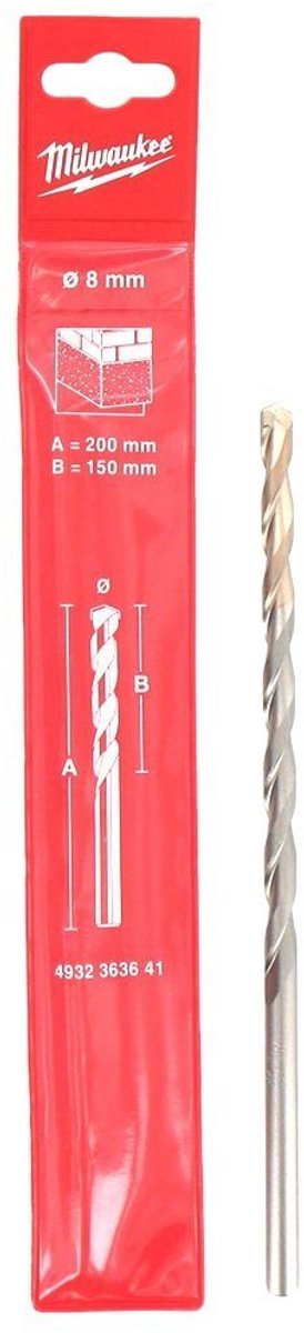 Betonboor ronde schacht 8,0 x 150/200 mm voor steen, keramiek en beton