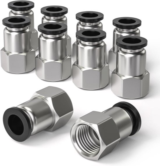 10 Pcs 6mm Buis OD x 1/8" Vrouwelijke BSP Draad Pneumatische Fitting | bol