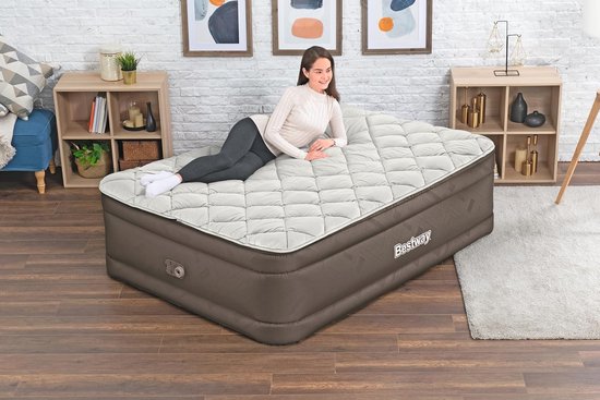 Dubbel luchtbed met ritssluiting en geïntegreerde elektrische pomp - 203 x 152 x 51 cm — afbeelding 2