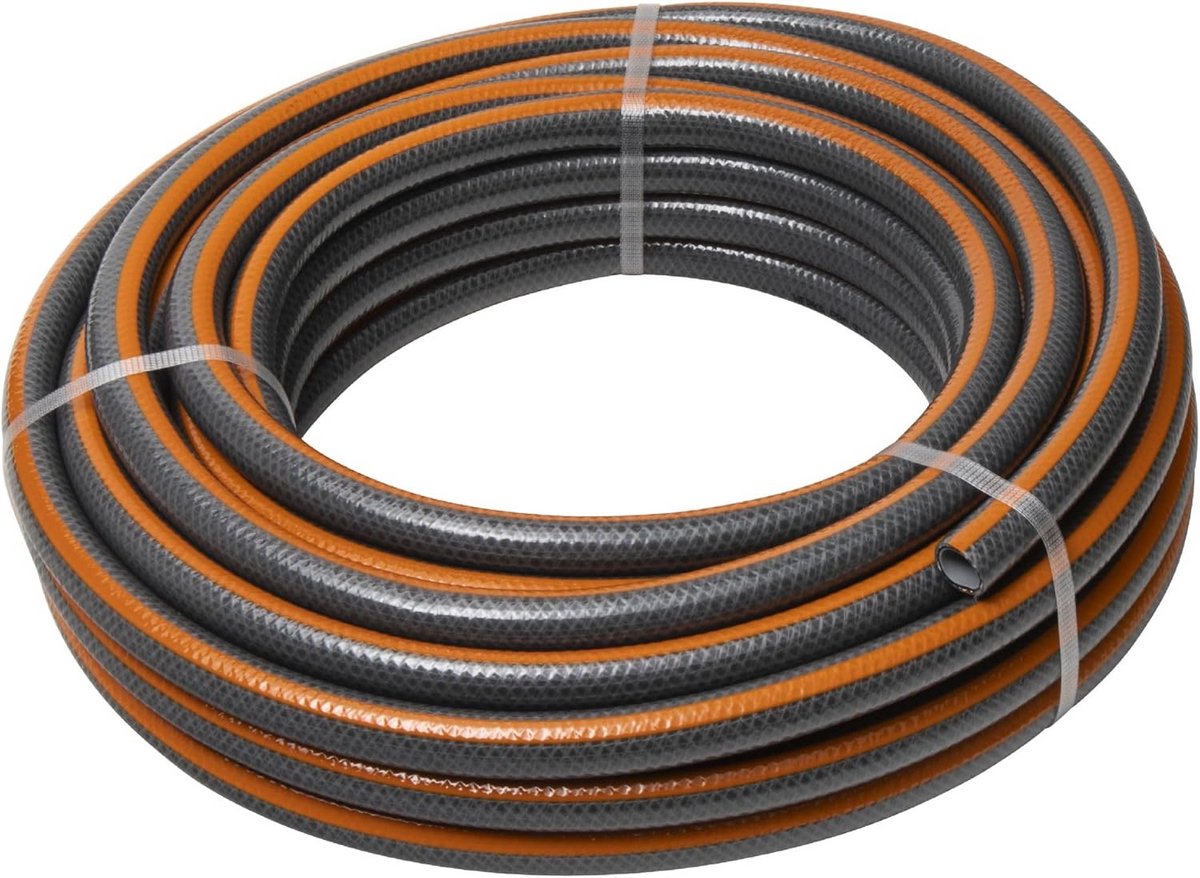 Tuinslang Versterkt - Water Slang - Buiten Bewateren - Knikbescherming 200 g/m² - 15 mm - Grijs Oranje