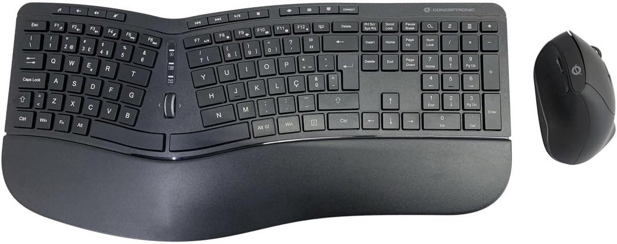Ergonomische Draadloze Toetsenbord en Verticale Muis Set