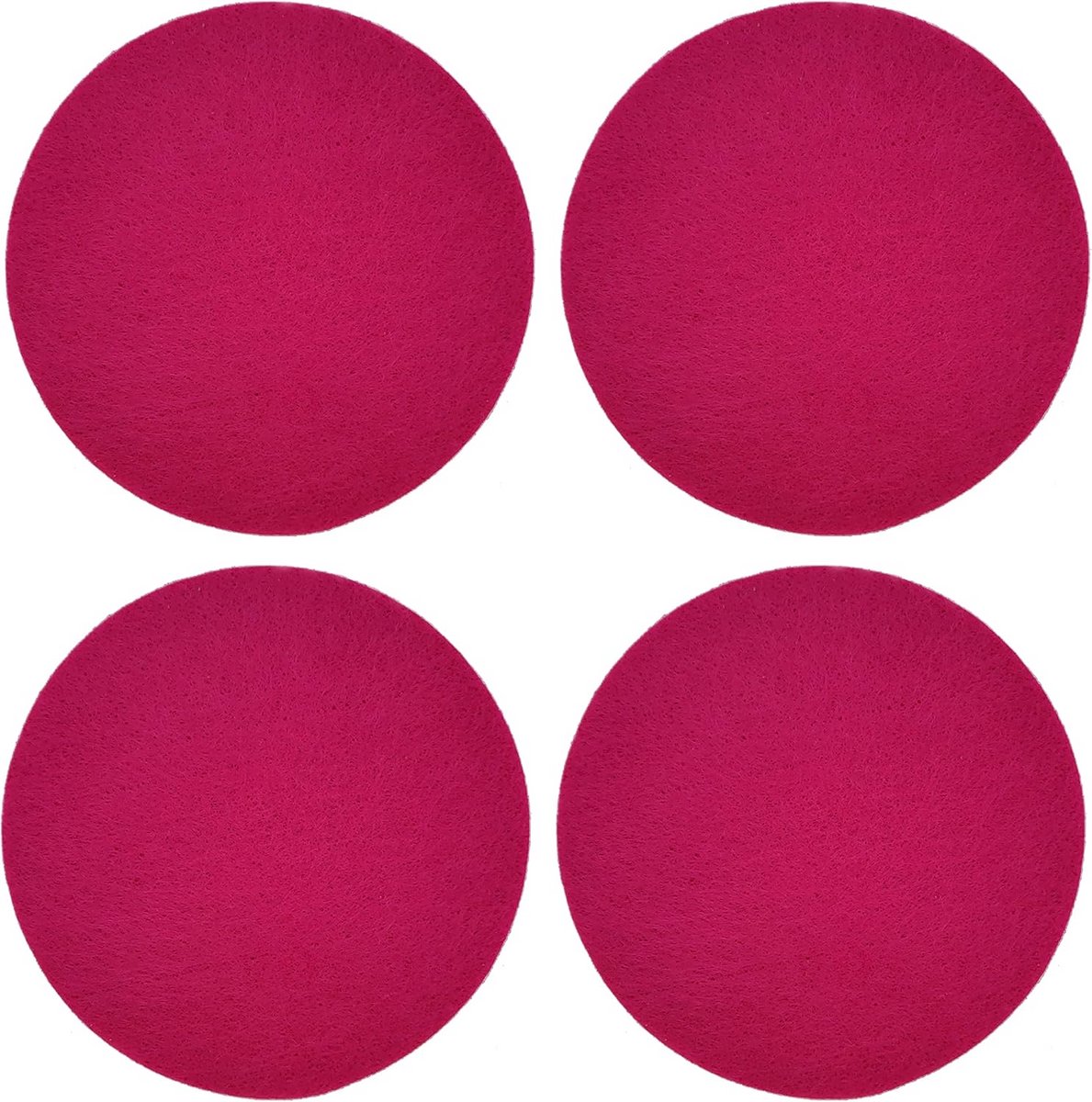 Set van 4 Ronde Onderzetters (10 cm) - Vilt Bovenkant en Kurk Onderkant