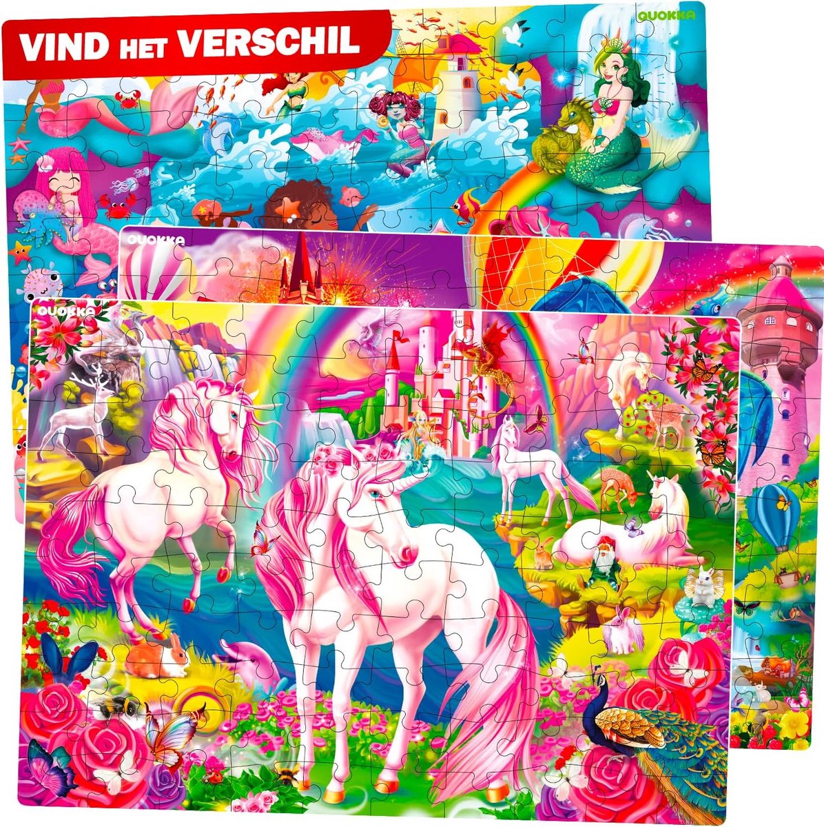 Vloerpuzzel Set voor 4-8 Jaar – 3 Grote Puzzels van 100 Stukjes – Educatief Speelgoed over Insecten en Dieren