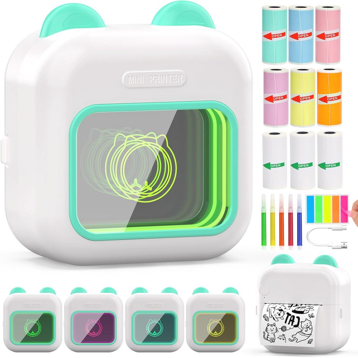 Mini Fotoprinter Voor Smartphone - Zakprinter Voor Stickers En Notities