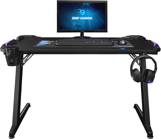 PC Speeltafel voor Gamers - Technisch Hout, 120x60 cm, Zwart — afbeelding 3