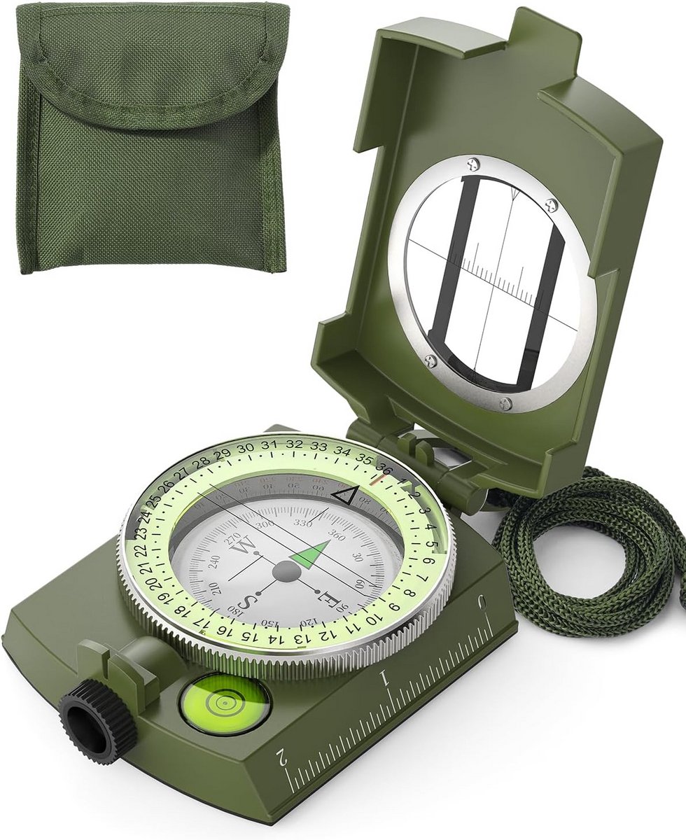 Militair Waterdicht Kompas voor Outdoor Navigatie | Schokbestendig en Draagbaar voor Wandelen, Fietsen en Klimmen