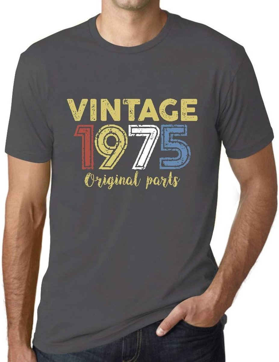Heren Grafisch T-Shirt Vintage 1975 Korte Mouw voor 49e Verjaardag