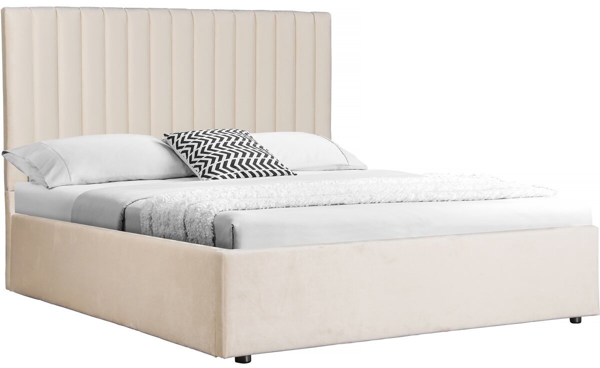 Tweepersoonsbed bed met opbergruimte "Mia" - 160 x 200 cm - Beige - lichtbruin