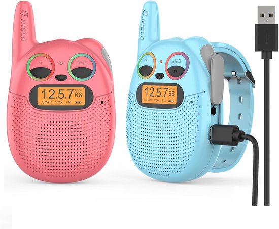 ULEWAY Walkie-Talkies for Kids - Rechargeable Walkie Talkies with 3km Range, 16 Channels,Walky Talky Outdoor Toys for Boys & Girls 4-12 Years (2 Pieces) - Ideal for Outdoor Adventures,Camping