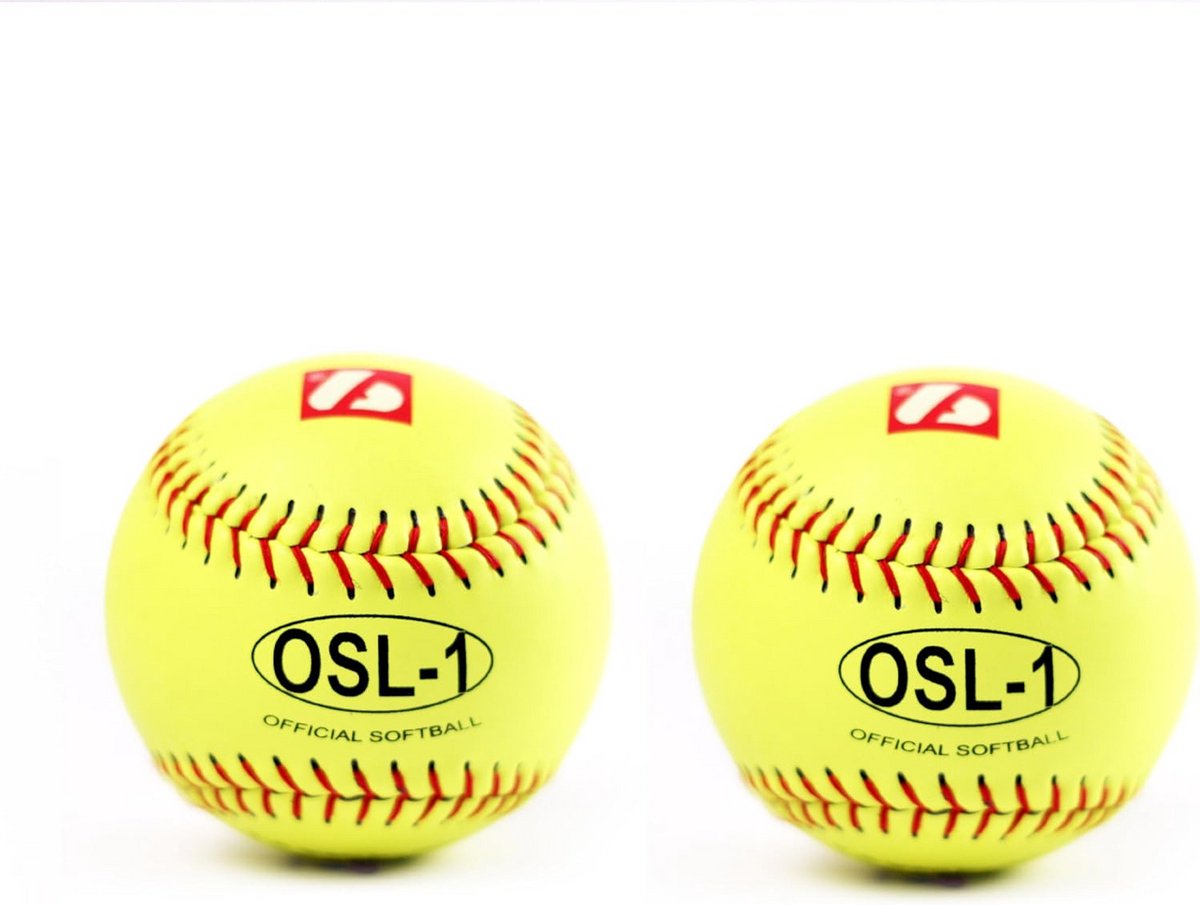 Softball Wedstrijd Ballen 12 Inch Geel - 2 Stuks