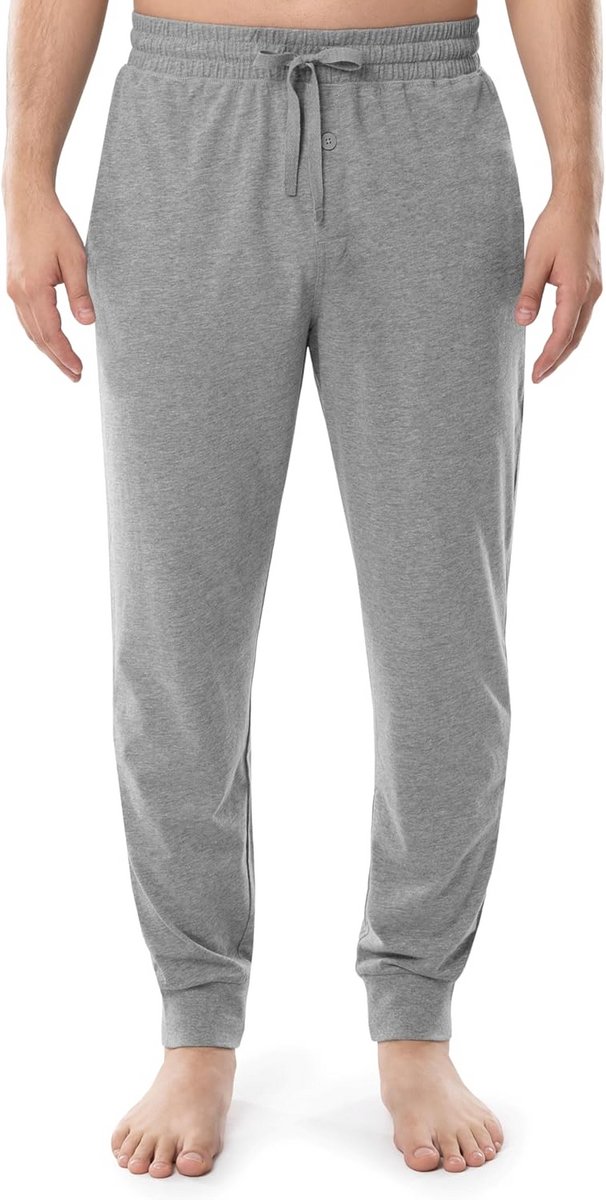 Heren Pyjamabroek Jersey Knit Jogger Slaapbroek (1 en 2 Packs) - Comfortabel en Ademend