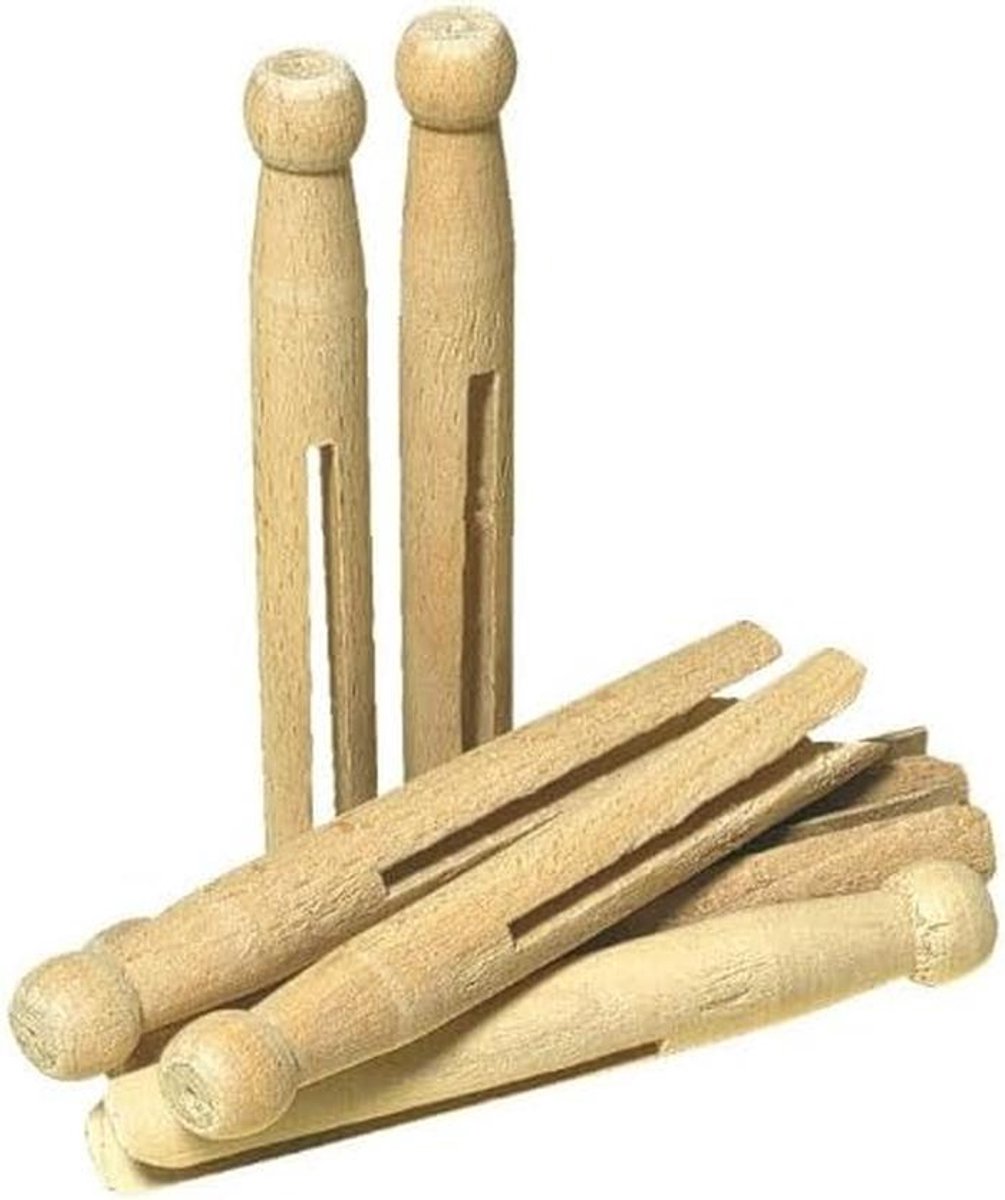 Set van 50 Klassieke Houten Wasknijpers voor de Waslijn
