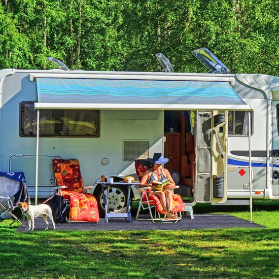 HDPE Campingtapijt Waterdoorlatend 250x350cm Blauwgrijs 13 Grondpennen Opbergtas — afbeelding 5