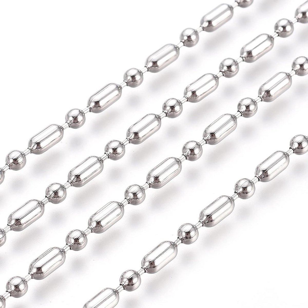 10 Meter Ball Chain 2.4mm RVS Soldeer Loos voor Sieraden Maken Armband en Ketting DIY