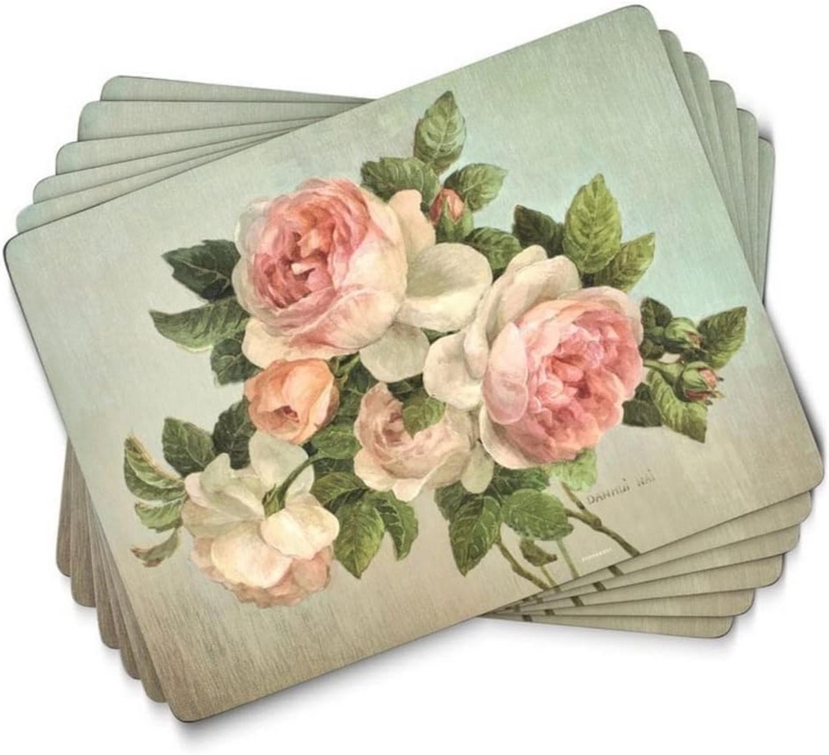 Antieke Rozen Placemats Set van 6