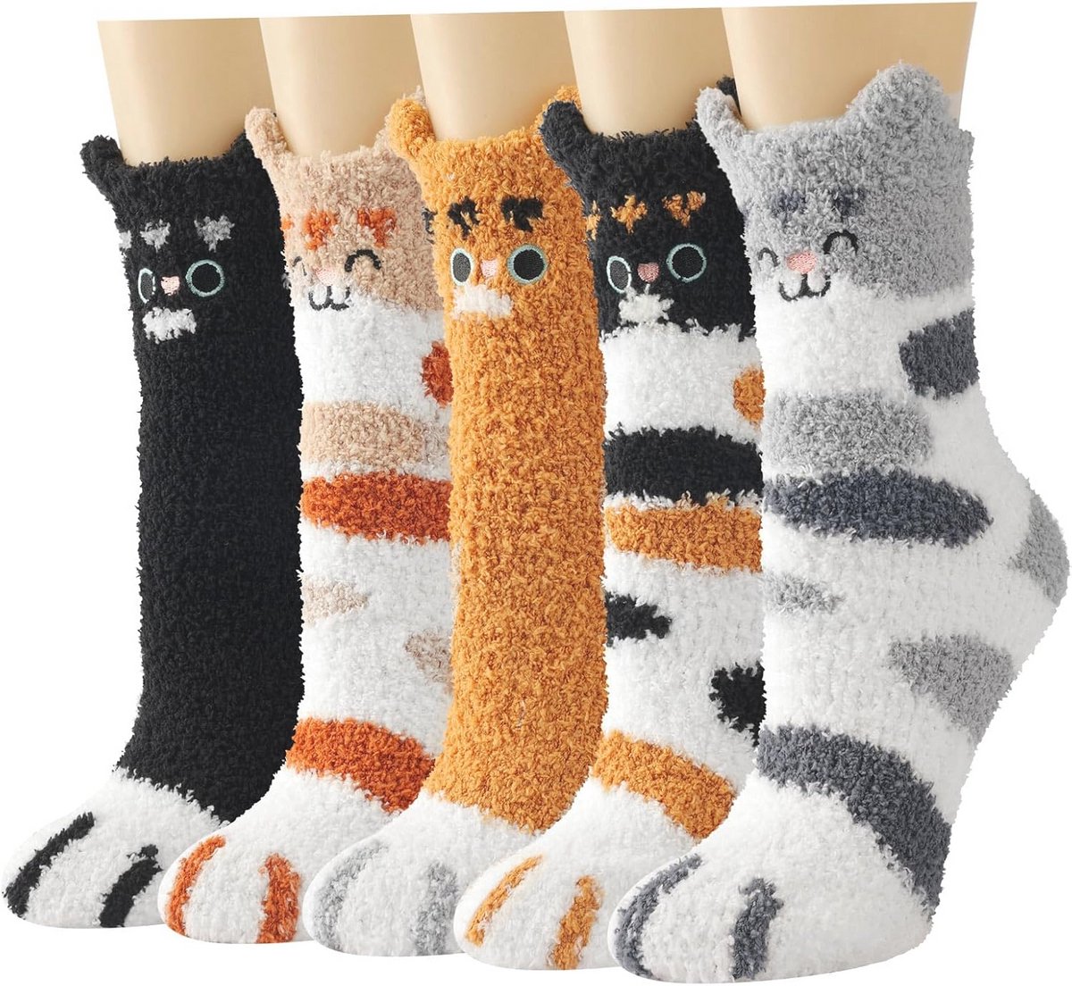 Pluizige Dierenbedsokken voor Dames en Meisjes – Grappige, Warme en Zachte Fleece Sokken voor Kerstmis