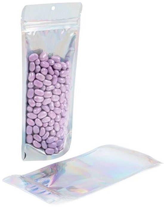 Stazakken Transparant/Iridescent/Holographic 10,8x6x23,8cm Met Ophanggat (25 Stuks) — afbeelding 2