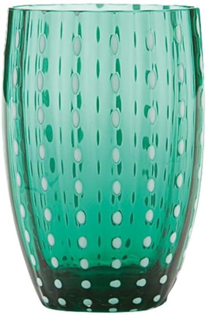 Kleurige Handgemaakte Tumbler Set van 6 - 32 cl - Transparant Groen