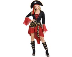Joya Party® Sexy Piraat Kostuum Dames | Piratenjurk met Piraten Hoed | Luxe Details & Korset Effect | Piratenkostuum Vrouw | Verkleed Pak Carnaval, Themafeest & Halloween | Maat S
