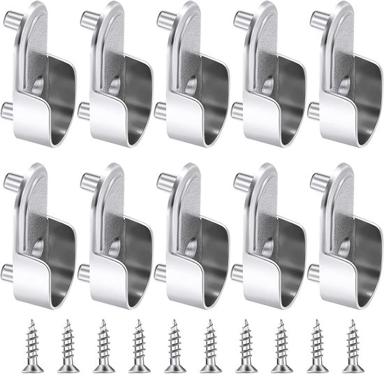 8 stuks kledingstanghouders, eenvoudige montage
