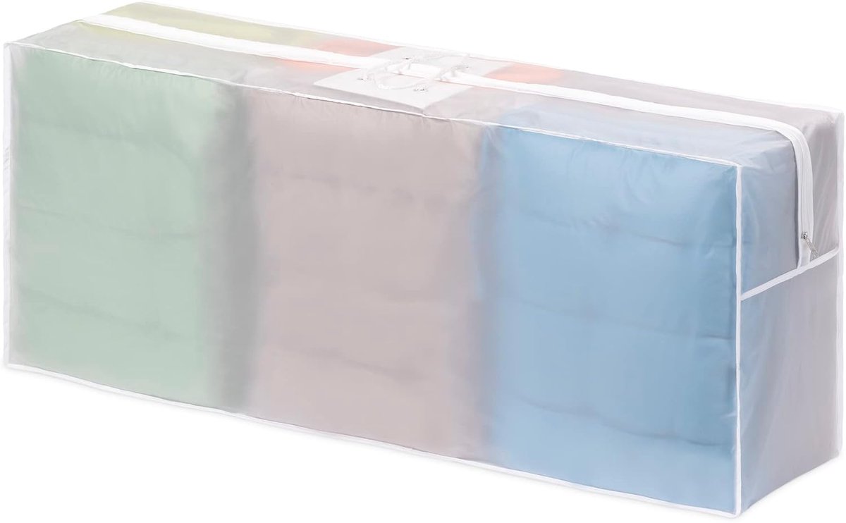Famanu Tuinset Opslag Hoes met Robuuste Handvatten en Ritssluiting - Gemaakt van Polyethyleen 125 x 30 x 50 cm mat transparant