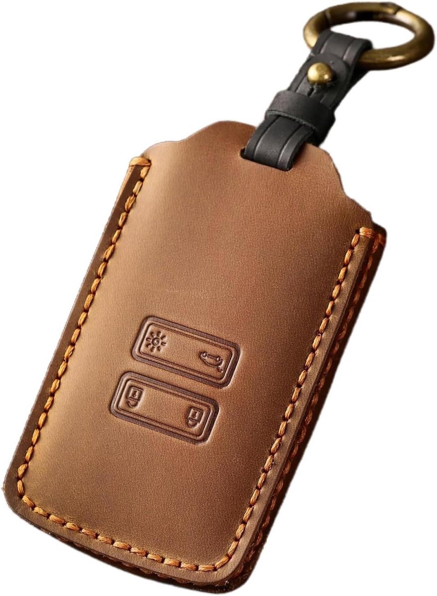 Autosleutelhoes - Leder - Bescherming - Rood - Renault - Sleutel - Accessoire - Sleutel - Zwart model - Koleos - Kadjar - Megane - Talisman - Captur - Espace - Clio - Duster - 4 toetsen - Luxe houder