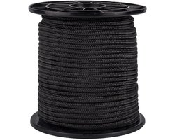 6mm Parachute Rope - 50 Metres - Nylon Rope - Black Braided Shade Cord - Plant Cord for Repairing Windows - Camping - Clothing - Gardening - Hiking