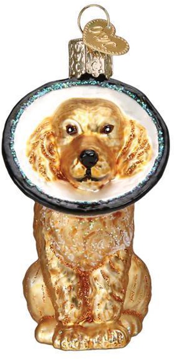Kerstbal Hond met Kap – Cone of Shame – Glas – Old World Christmas