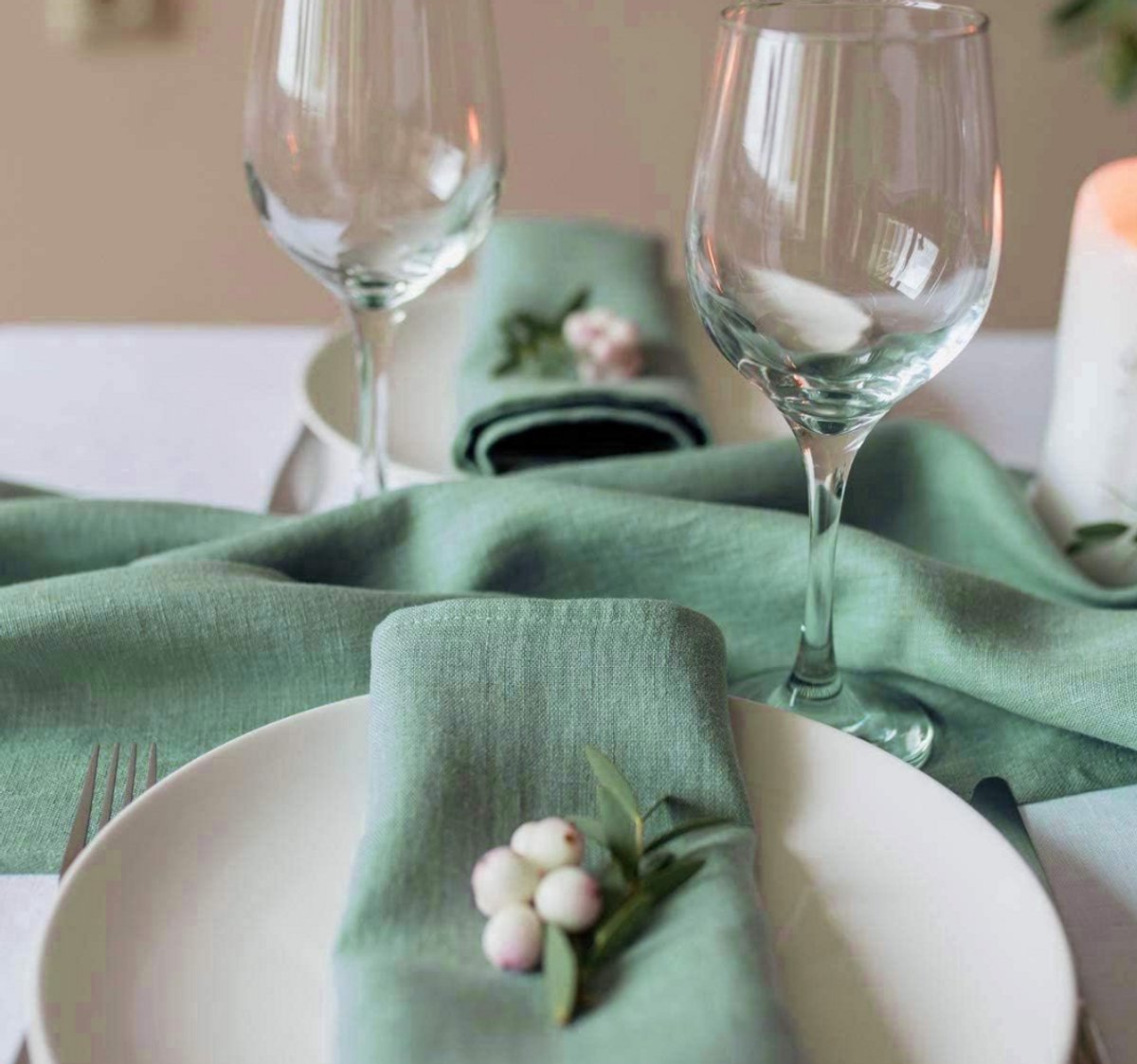 Stunq® Hoogwaardig tafelkleed of stoffen servetten, 100% linnen