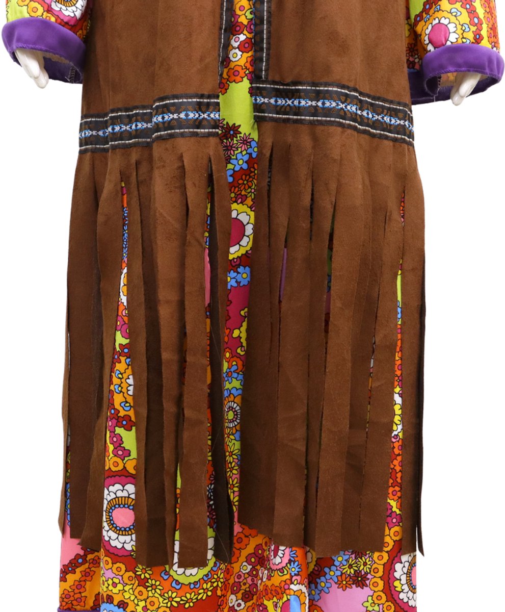 Joya Party® Hippie Jurk Dames met Vest & Hoofdband | Jaren 60 & 70 Flower Power Set | Stretch Lange Jurk | Verkleedkostuum Vrouw | Carnaval, Themafeest & Halloween | — afbeelding 16