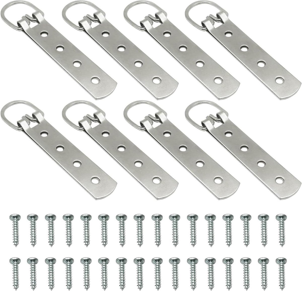 Fotohangers voor zware afbeeldingen - D-ring hangers - Kunstwerken ophangen - Inclusief schroeven - Foto's, kunst en spiegels - 32 schroeven - Zwart