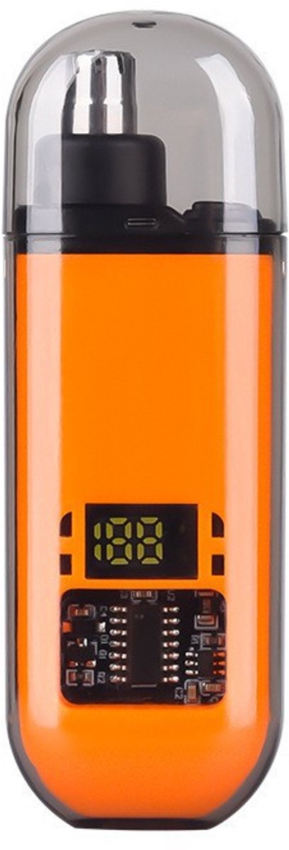 Oor- en neustrimmer - neustrimmer - Neushaartrimmer - Oorhaartrimmer - neustrimmer oplaadbaar - Digitaal display - Voor thuis en op reis - Unisex - Oranje - ABS