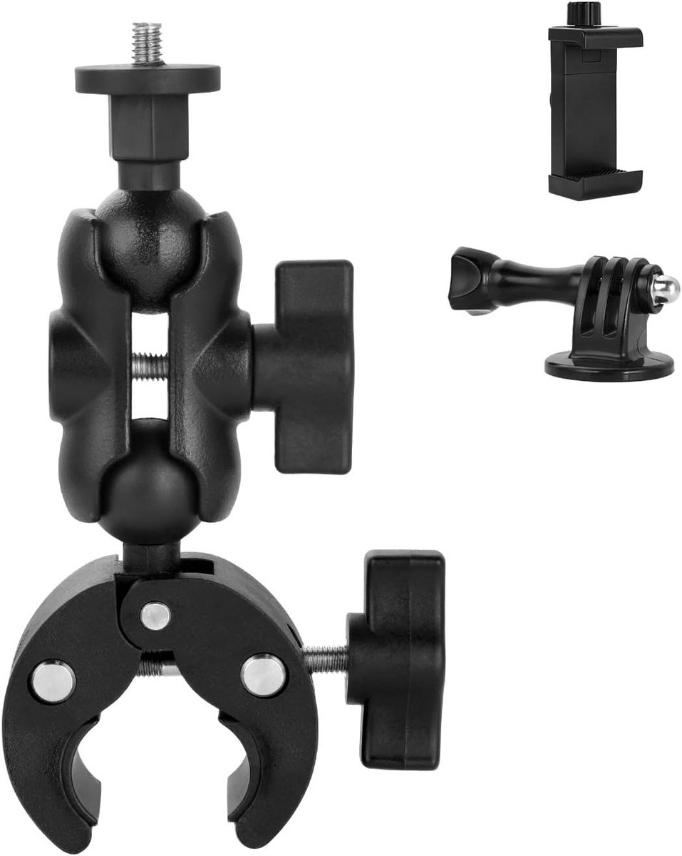 Universele Fietsklem met 1/4 Inch Schroef - 360° Draaibare Camera & Actiecamerahouder
