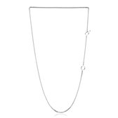 Collier Minimaliste Argenté Cavill Femme 925 Argent Sterling Palladium Ajustable 40-45 cm Élégant Collier Poli Haute Brillance