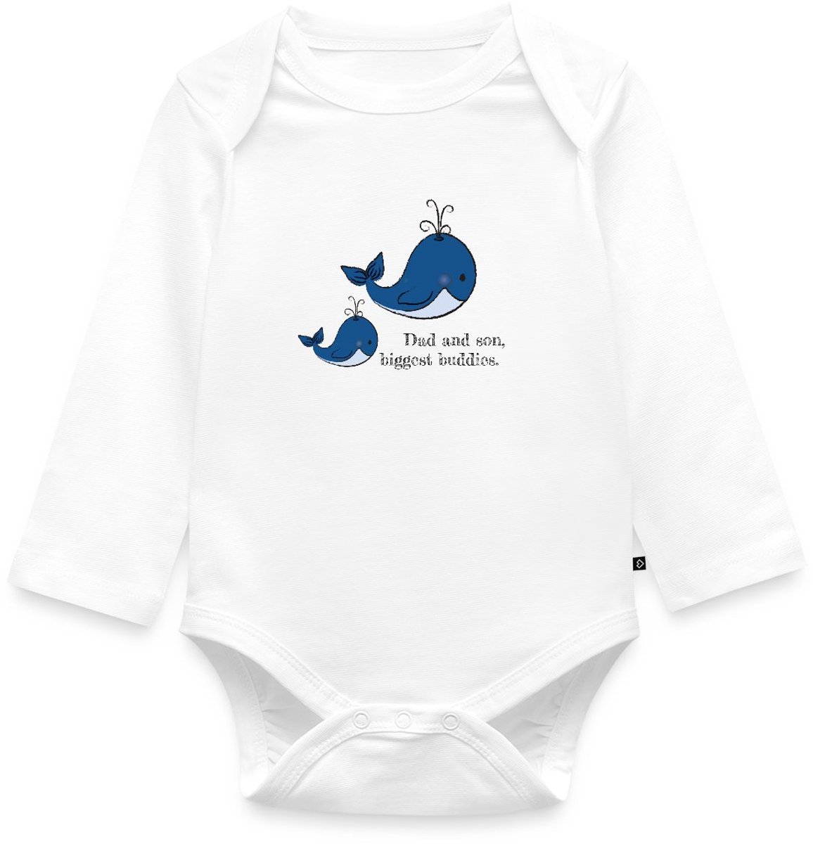 Lieve Walvis Vader En Zoon Baby Rompertje Met Lange Mouwen