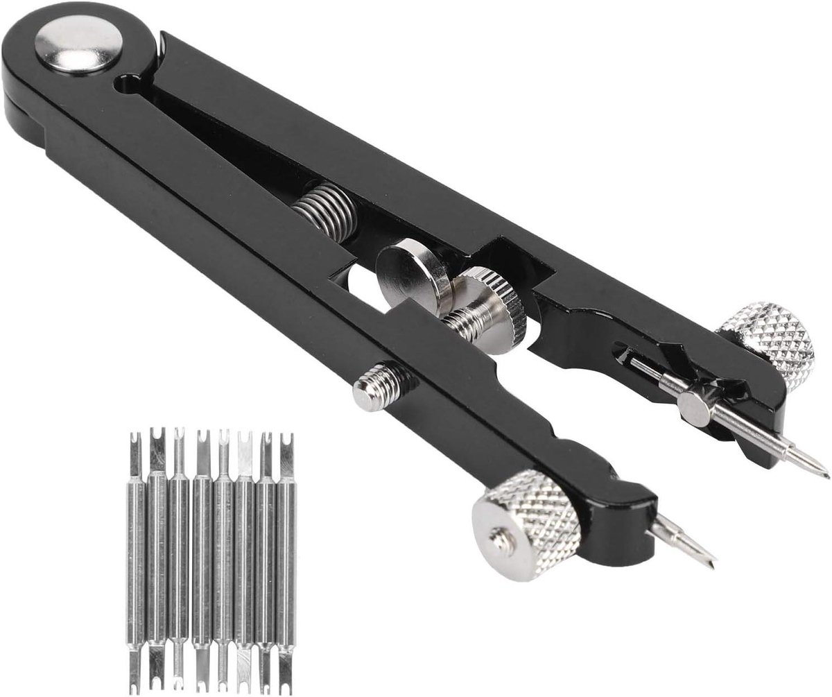 VirtuBuy- Horloge veerstaaf tang - reparatietool horlogeband verwijdering - duurzame tips - zwart - polsband reparatie kit - spring bar pincet - horloge accessoires - geschikt voor polsbanden en horlogebanden - zwart en zilverkleurig.