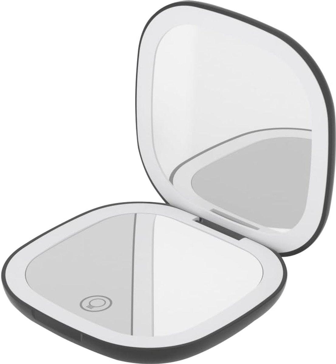 Make up spiegel - 5x vergrotende make-up spiegel met verlichting – Compacte oplaadbare spiegel met LED-verlichting, 3 kleurstanden, aanraakbediening en USB-C-aansluiting – Ideaal voor op reis（zwart）