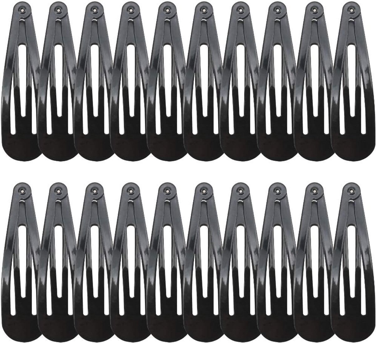 20x Grote Zwarte Metalen Haarspeldjes 6,9 cm Anti-Slip