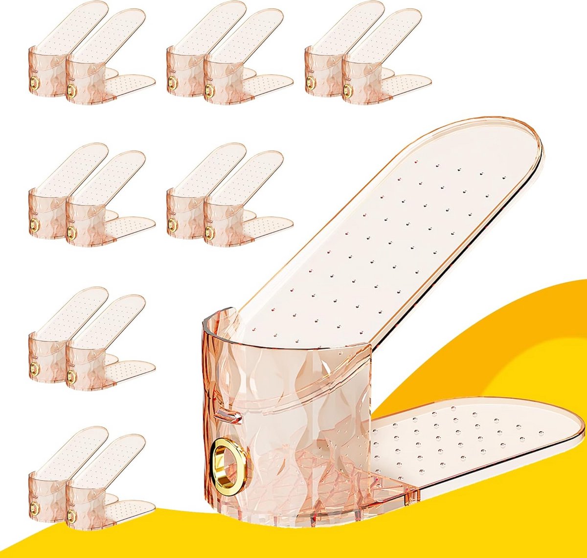 15x Verstelbare Schoenen Organizer Stapelaar - Ruimtebesparend Schoenenrek voor Kast