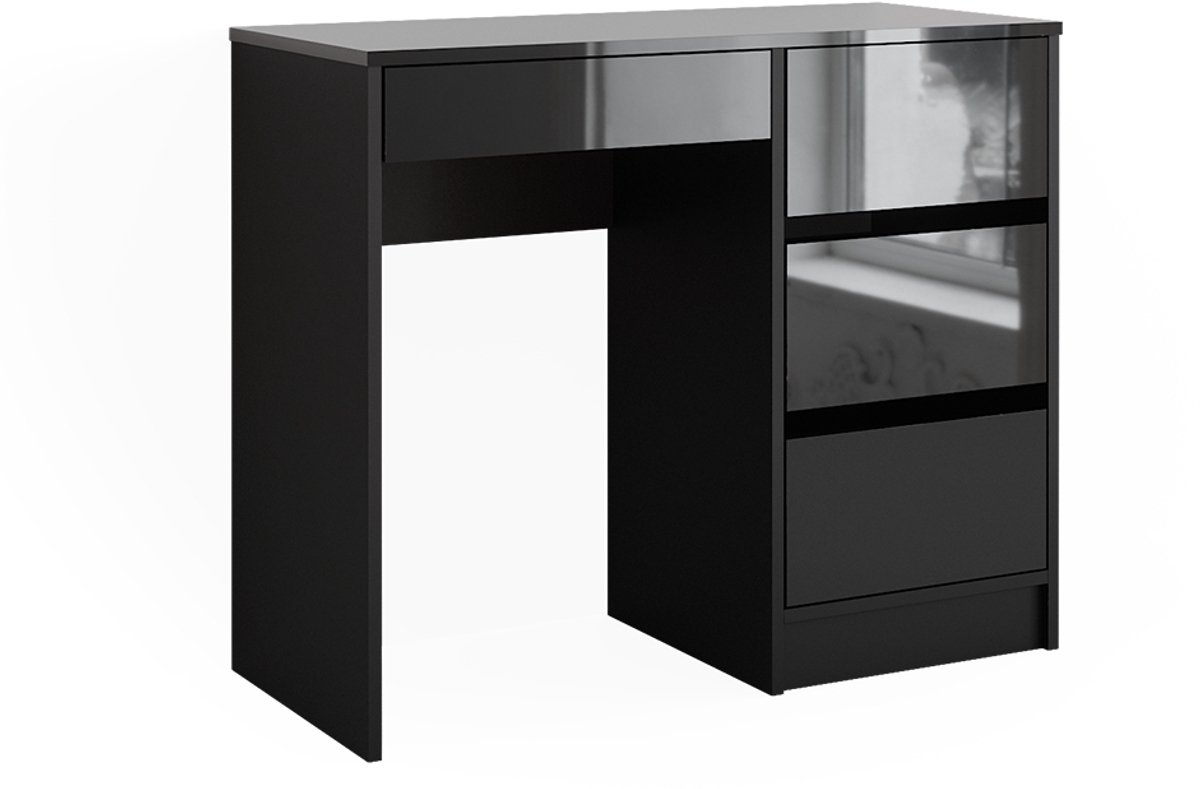 Vicco Sherry Bureau – 90 x 40 cm met lades Antraciet Hoogglans