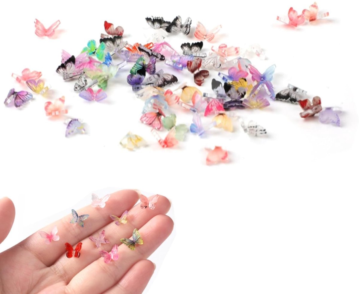 IMPERATORIS® 50 kleurrijke miniatuur vlinderhars stickers Scrapbook Stickers voor Bullet/Bujo/Junk Journal - Planner/Laptop/Telefoon/Agenda Sticker - Voor Volwassenen en Kinderen
